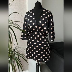 Black and Pink Polka Dot Dress